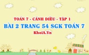 Bài 2 trang 54 SGK Toán 7 tập 1 Cánh Diều